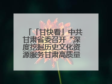 「甘快看」中共甘肃省委召开“深度挖掘历史文化资源服务甘肃高质量发展”专题协商座谈会 胡昌升主持并讲话