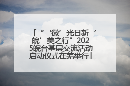 “‘徽’光日新‘皖’美之行”2025皖台基层交流活动启动仪式在芜举行