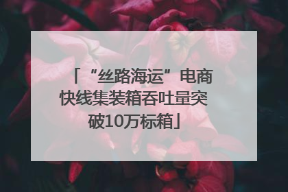 “丝路海运”电商快线集装箱吞吐量突破10万标箱