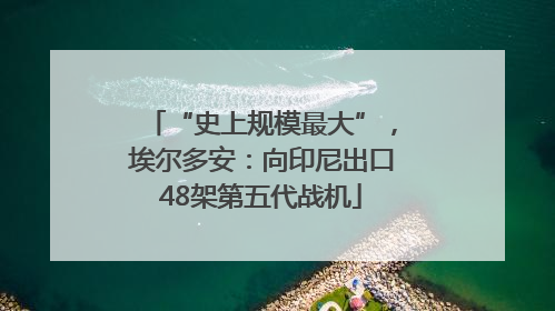 “史上规模最大”，埃尔多安：向印尼出口48架第五代战机