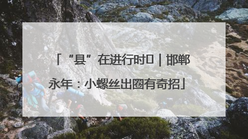 “县”在进行时⑬｜邯郸永年：小螺丝出圈有奇招