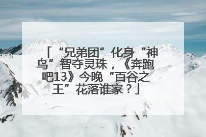“兄弟团”化身“神鸟”智夺灵珠，《奔跑吧13》今晚“百谷之王”花落谁家？
