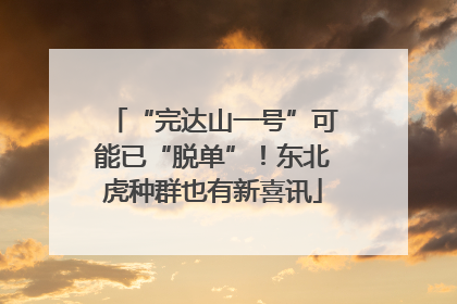 “完达山一号”可能已“脱单”！东北虎种群也有新喜讯