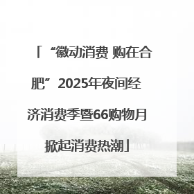 “徽动消费 购在合肥”2025年夜间经济消费季暨66购物月掀起消费热潮