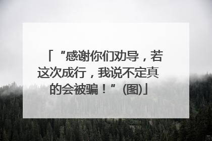 “感谢你们劝导，若这次成行，我说不定真的会被骗！”(图)