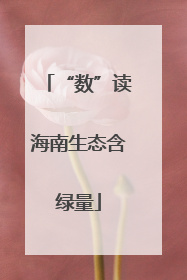 “数”读海南生态含绿量
