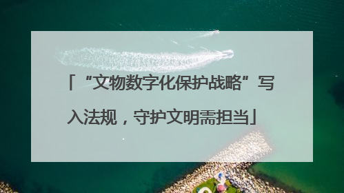 “文物数字化保护战略”写入法规，守护文明需担当