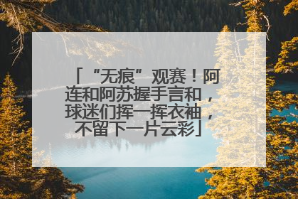 “无痕”观赛！阿连和阿苏握手言和，球迷们挥一挥衣袖，不留下一片云彩