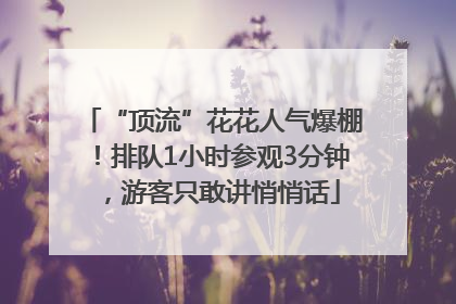 “顶流”花花人气爆棚！排队1小时参观3分钟，游客只敢讲悄悄话