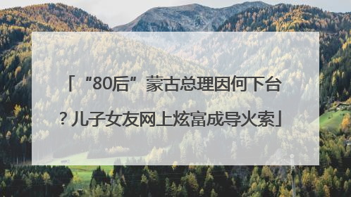 “80后”蒙古总理因何下台？儿子女友网上炫富成导火索