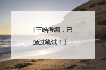 王皓考编，已通过笔试！