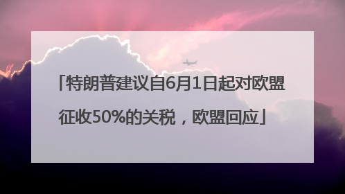 特朗普建议自6月1日起对欧盟征收50%的关税，欧盟回应