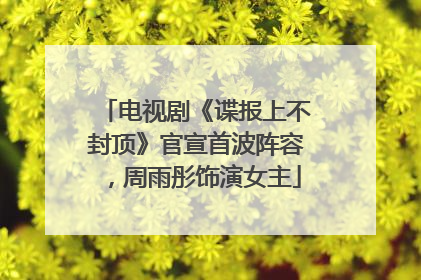电视剧《谍报上不封顶》官宣首波阵容，周雨彤饰演女主