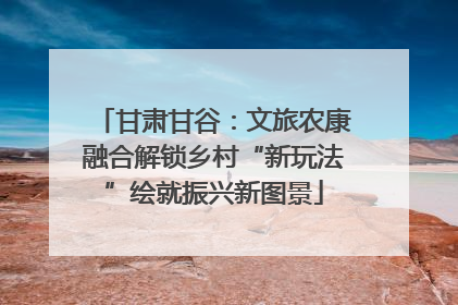 甘肃甘谷：文旅农康融合解锁乡村“新玩法”绘就振兴新图景