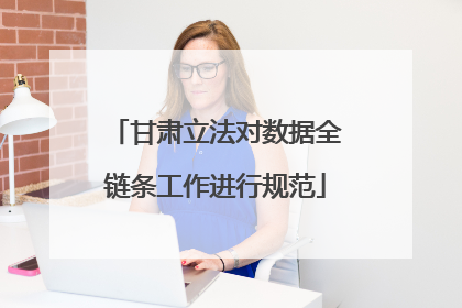 甘肃立法对数据全链条工作进行规范