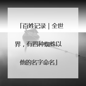 百姓记录｜全世界，有四种蜘蛛以他的名字命名