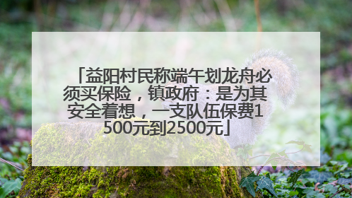 益阳村民称端午划龙舟必须买保险，镇政府：是为其安全着想，一支队伍保费1500元到2500元