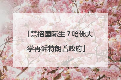禁招国际生？哈佛大学再诉特朗普政府