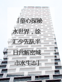 童心探秘水世界，徐汇少先队半日营解密城市水生态