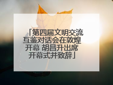 第四届文明交流互鉴对话会在敦煌开幕 胡昌升出席开幕式并致辞