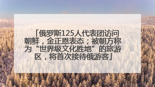 俄罗斯125人代表团访问朝鲜，金正恩表态；被朝方称为“世界级文化胜地”的旅游区，将首次接待俄游客
