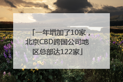 一年增加了10家，北京CBD跨国公司地区总部达122家