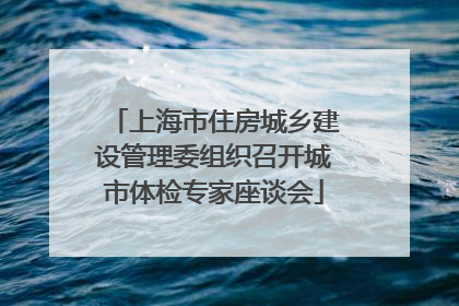 上海市住房城乡建设管理委组织召开城市体检专家座谈会