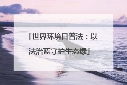 世界环境日普法：以法治蓝守护生态绿