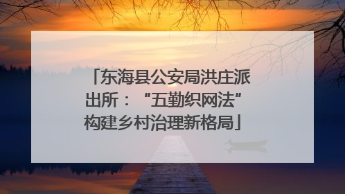 东海县公安局洪庄派出所：“五勤织网法”构建乡村治理新格局