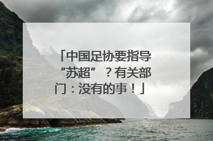 中国足协要指导“苏超”？有关部门：没有的事！