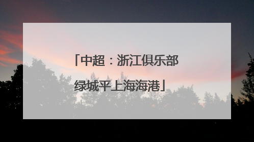 中超：浙江俱乐部绿城平上海海港