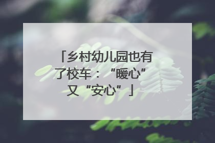 乡村幼儿园也有了校车：“暖心”又“安心”