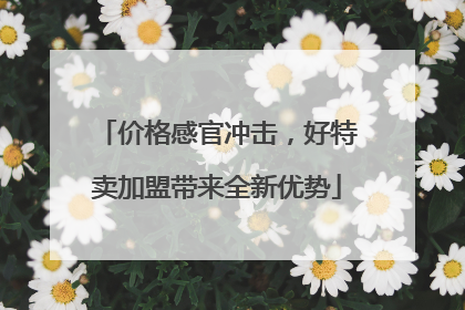 价格感官冲击，好特卖加盟带来全新优势