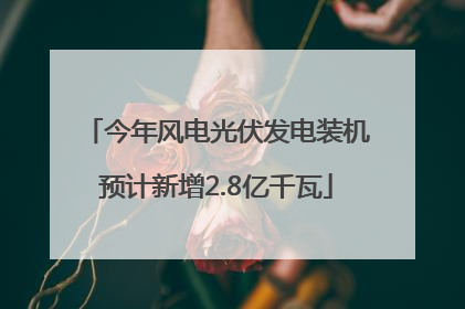 今年风电光伏发电装机预计新增2.8亿千瓦