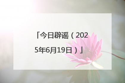 今日辟谣（2025年6月19日）
