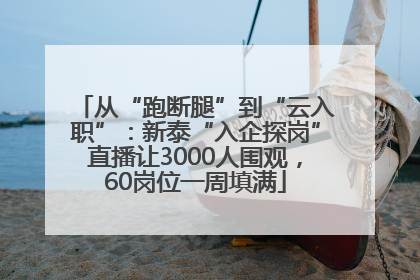 从“跑断腿”到“云入职”：新泰“入企探岗”直播让3000人围观，60岗位一周填满