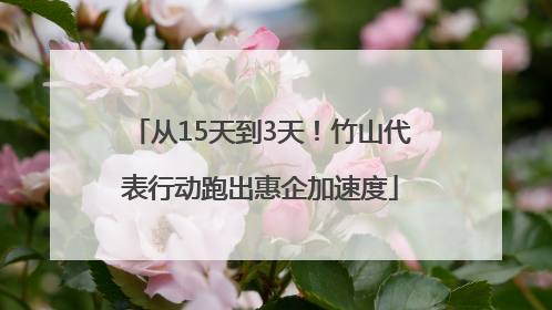 从15天到3天！竹山代表行动跑出惠企加速度