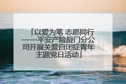 以爱为笔 志愿同行——平安产险厦门分公司开展关爱自闭症青年主题党日活动