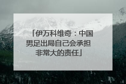 伊万科维奇：中国男足出局自己会承担非常大的责任