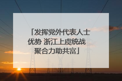 发挥党外代表人士优势 浙江上虞统战聚合力助共富