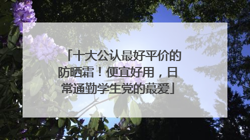 十大公认最好平价的防晒霜！便宜好用，日常通勤学生党的蕞爱