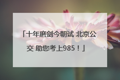 十年磨剑今朝试 北京公交 助您考上985！