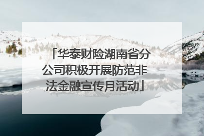 华泰财险湖南省分公司积极开展防范非法金融宣传月活动