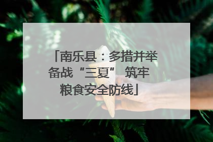 南乐县：多措并举备战“三夏” 筑牢粮食安全防线