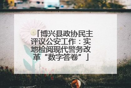 博兴县政协民主评议公安工作：实地检阅现代警务改革“数字答卷”