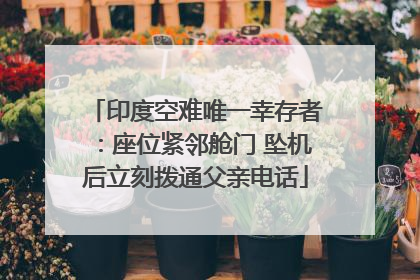 印度空难唯一幸存者：座位紧邻舱门 坠机后立刻拨通父亲电话