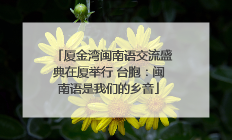 厦金湾闽南语交流盛典在厦举行 台胞：闽南语是我们的乡音
