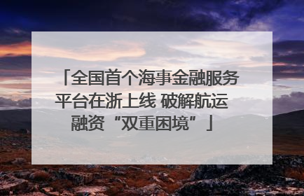 全国首个海事金融服务平台在浙上线 破解航运融资“双重困境”