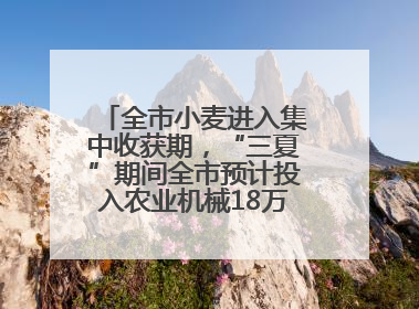 全市小麦进入集中收获期，“三夏”期间全市预计投入农业机械18万台（套）