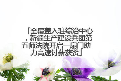 全覆盖入驻综治中心，新疆生产建设兵团第五师法院开启一扇门助力高速讨薪获赞